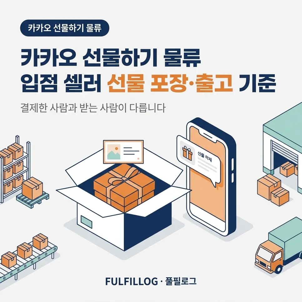 카카오 선물하기 물류 입점 셀러 선물 포장·출고 기준 설명 이미지