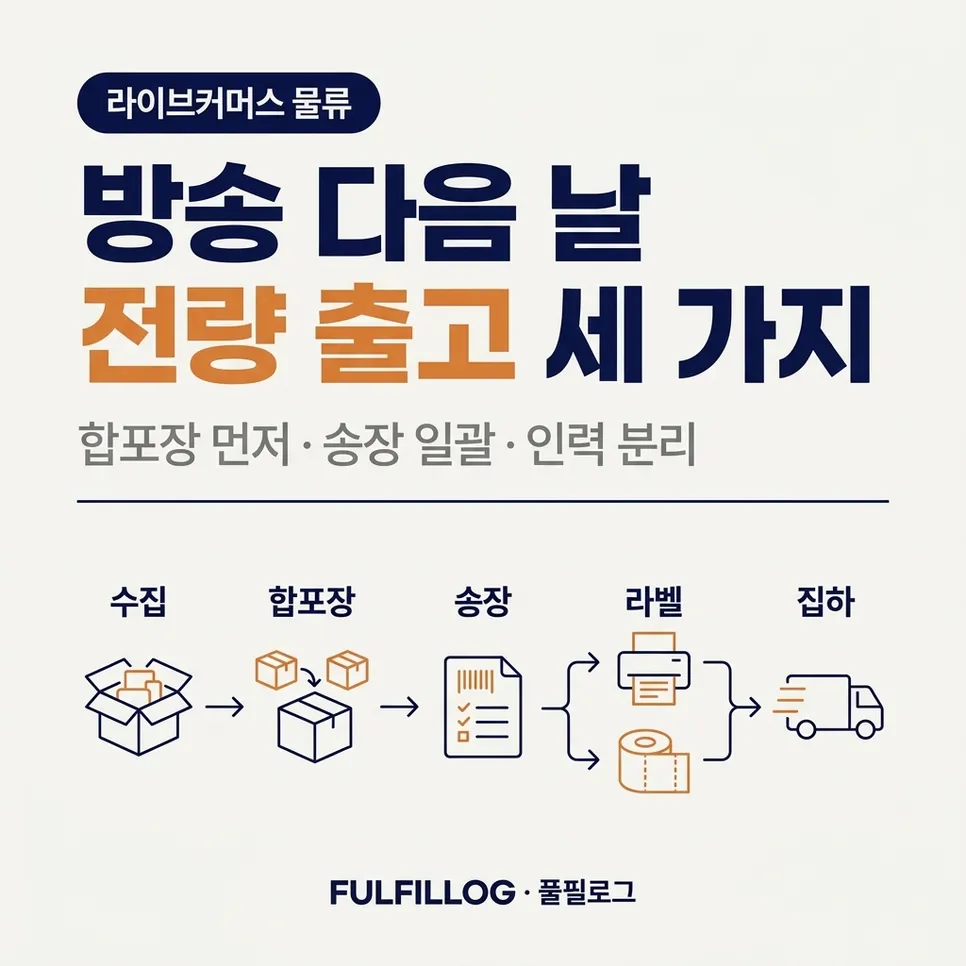 이튿날 전량 출고를 만드는 세 가지 설명 이미지