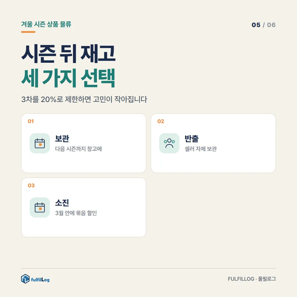 끝난 뒤 재고는 어떻게 하나요? 설명 이미지